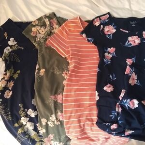 Isabel Maternity Short Sleeve T-Shirt Maternity Dress (bundle of 4)